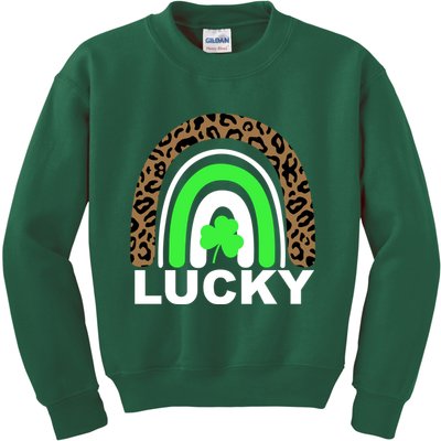 Lucky Leopard Rainbow Kids Sweatshirt
