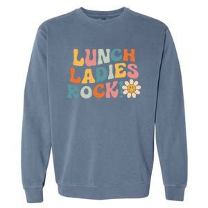 Lunch Ladies Rock! Retro Lunch Ladies Squad Cafeteria Crew Garment-Dyed Sweatshirt