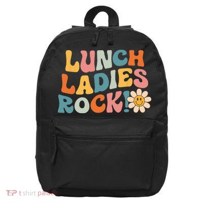 Lunch Ladies Rock! Retro Lunch Ladies Squad Cafeteria Crew 16 in Basic Backpack