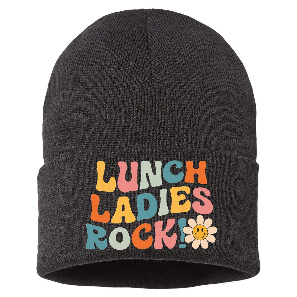 Lunch Ladies Rock! Retro Lunch Ladies Squad Cafeteria Crew Sustainable Knit Beanie