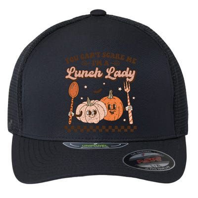 Lunch Lady Retro Fall Pumpkin Pie Halloween School Cafeteria Gift Flexfit Unipanel Trucker Cap