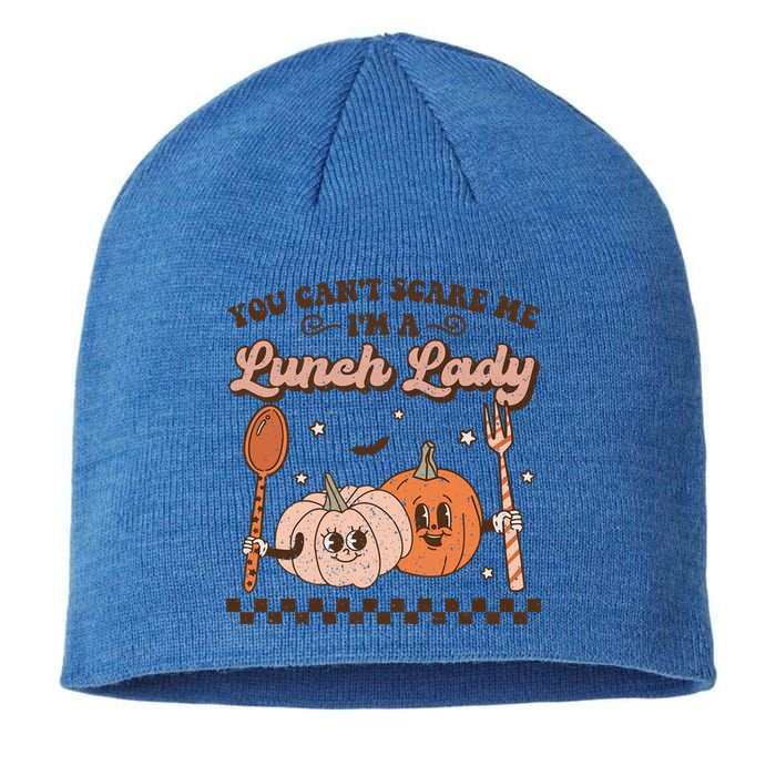 Lunch Lady Retro Fall Pumpkin Pie Halloween School Cafeteria Gift Sustainable Beanie