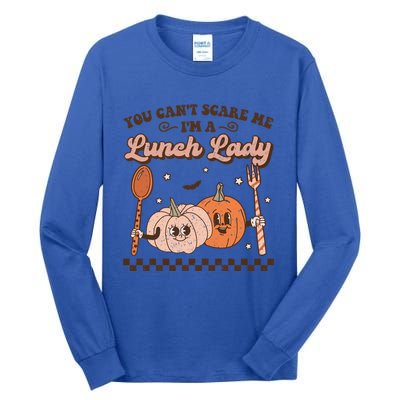 Lunch Lady Retro Fall Pumpkin Pie Halloween School Cafeteria Gift Tall Long Sleeve T-Shirt