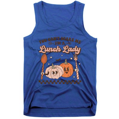 Lunch Lady Retro Fall Pumpkin Pie Halloween School Cafeteria Gift Tank Top