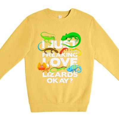 Lizard Lover Reptile Types Of Lizards Funny Lizard Premium Crewneck Sweatshirt