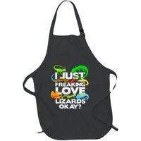 Lizard Lover Reptile Types Of Lizards Funny Lizard Full-Length Apron With Pockets
