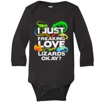 Lizard Lover Reptile Types Of Lizards Funny Lizard Baby Long Sleeve Bodysuit