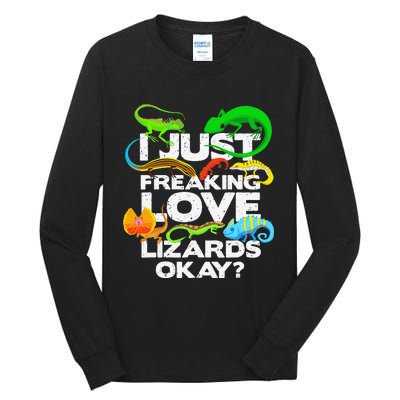 Lizard Lover Reptile Types Of Lizards Funny Lizard Tall Long Sleeve T-Shirt