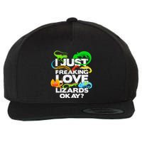 Lizard Lover Reptile Types Of Lizards Funny Lizard Wool Snapback Cap