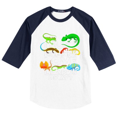 Lizard Lover Reptile Types Of Lizards Funny Lizard Baseball Sleeve Shirt