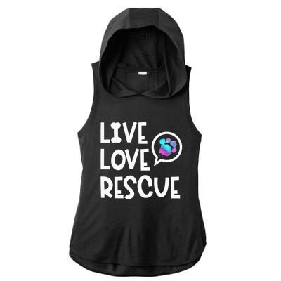 Live Love Rescue Animal Rights Animal Shelter Worker Ladies PosiCharge Tri-Blend Wicking Draft Hoodie Tank