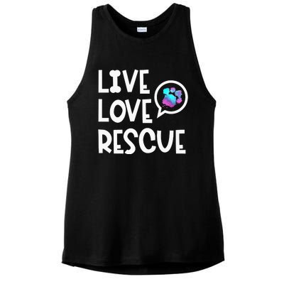 Live Love Rescue Animal Rights Animal Shelter Worker Ladies PosiCharge Tri-Blend Wicking Tank