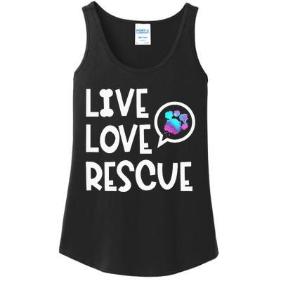 Live Love Rescue Animal Rights Animal Shelter Worker Ladies Essential Tank