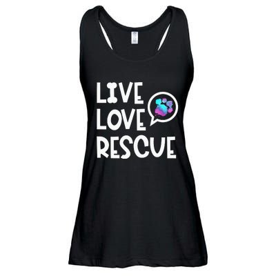 Live Love Rescue Animal Rights Animal Shelter Worker Ladies Essential Flowy Tank