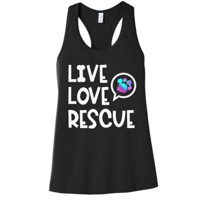 Live Love Rescue Animal Rights Animal Shelter Worker Women's Racerback Tank