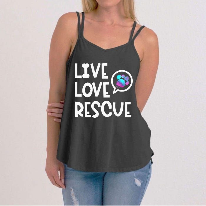 Live Love Rescue Animal Rights Animal Shelter Worker Women's Strappy Tank