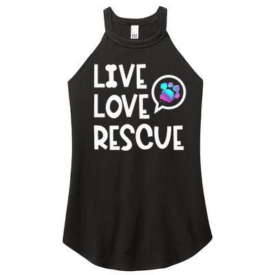 Live Love Rescue Animal Rights Animal Shelter Worker Women's Perfect Tri Rocker Tank