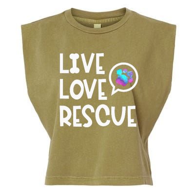 Live Love Rescue Animal Rights Animal Shelter Worker Garment-Dyed Women's Muscle Tee