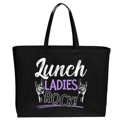 Lunch Ladies Rock Cafeteria Worker Dinner Lady Cook Cotton Canvas Jumbo Tote