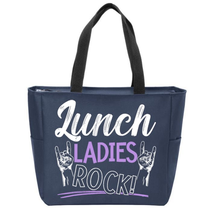 Lunch Ladies Rock Cafeteria Worker Dinner Lady Cook Zip Tote Bag