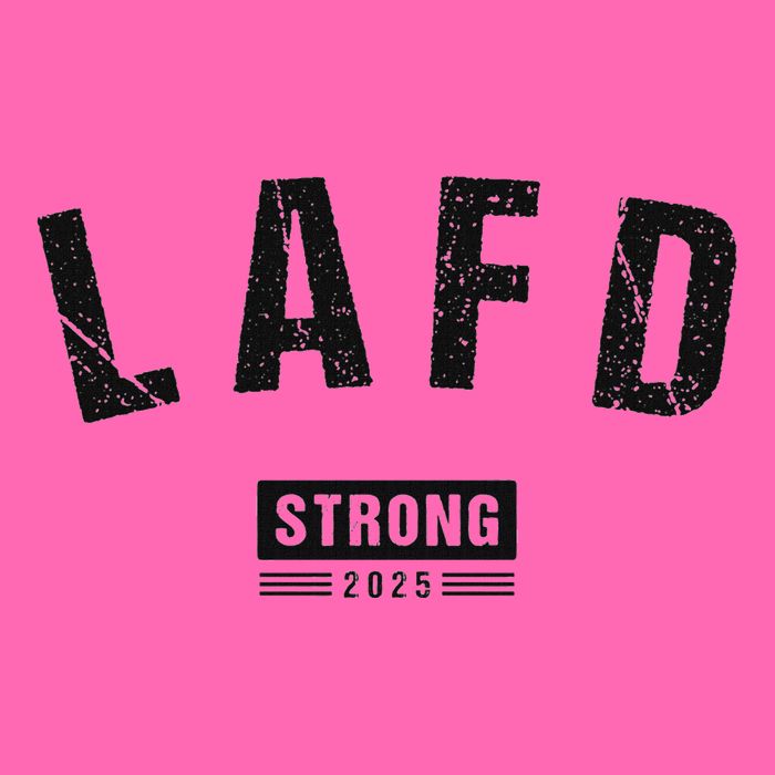 Lafd La Strong Support Stripe Pom Pom Beanie