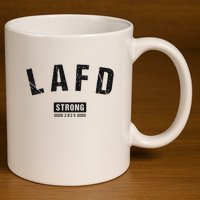 Lafd La Strong Support 11oz C Handle Ceramic Mug