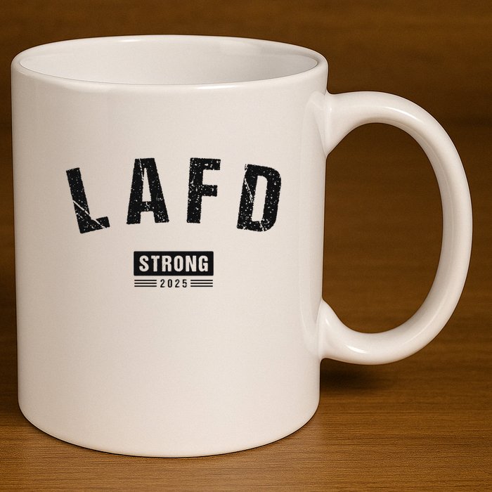Lafd La Strong Support 11oz C Handle Ceramic Mug
