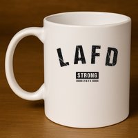Lafd La Strong Support 11oz C Handle Ceramic Mug