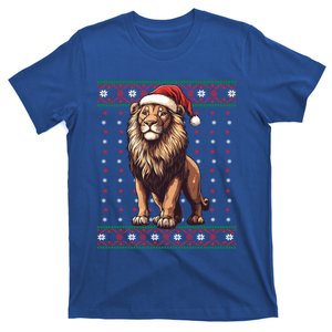 Lion Lover Santa Hat Funny Holiday Ugly Christmas T-Shirt