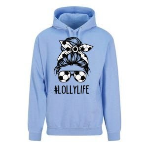 Lolly Life Soccer Lolly Mothers Day Messy Bun Unisex Surf Hoodie