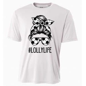 Lolly Life Soccer Lolly Mothers Day Messy Bun Cooling Performance Crew T-Shirt