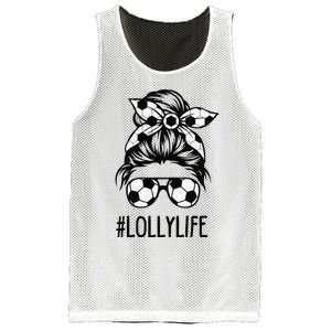 Lolly Life Soccer Lolly Mothers Day Messy Bun Mesh Reversible Basketball Jersey Tank