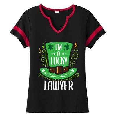 Lucky Lawyer St Patrick's Day Lawyers Gift Ladies Halftime Notch Neck Tee