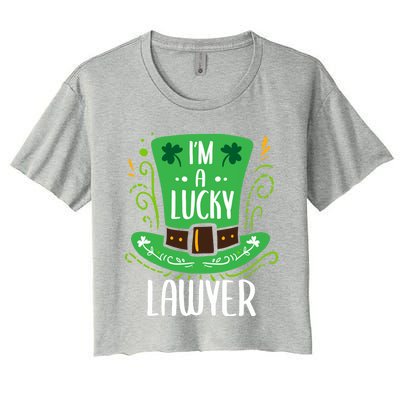 Lucky Lawyer St Patrick's Day Lawyers Gift Women's Crop Top Tee