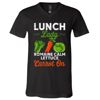 Lunch Lady Squad Cafeteria Worker Dinner Lady Cooking V-Neck T-Shirt