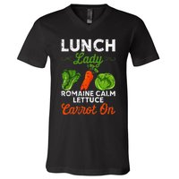 Lunch Lady Squad Cafeteria Worker Dinner Lady Cooking V-Neck T-Shirt