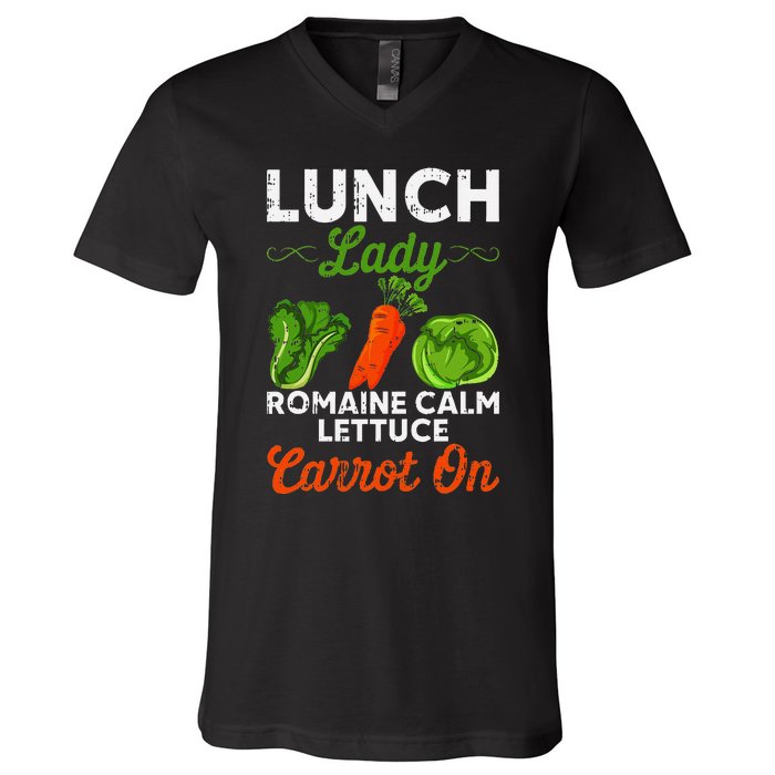 Lunch Lady Squad Cafeteria Worker Dinner Lady Cooking V-Neck T-Shirt