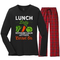 Lunch Lady Squad Cafeteria Worker Dinner Lady Cooking Women's Long Sleeve Flannel Pajama Set 