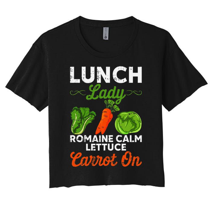 Lunch Lady Squad Cafeteria Worker Dinner Lady Cooking Women's Crop Top Tee