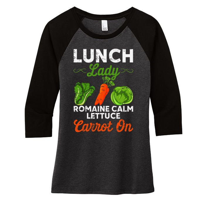 Lunch Lady Squad Cafeteria Worker Dinner Lady Cooking Women's Tri-Blend 3/4-Sleeve Raglan Shirt