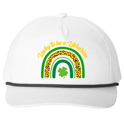 Lucky Librarian St Patrick's Day Rainbow Shamrock Books Fan Great Gift Snapback Five-Panel Rope Hat