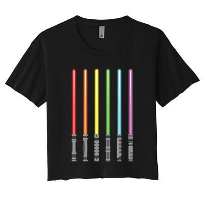 Light Sword Rainbow Color Crop Top