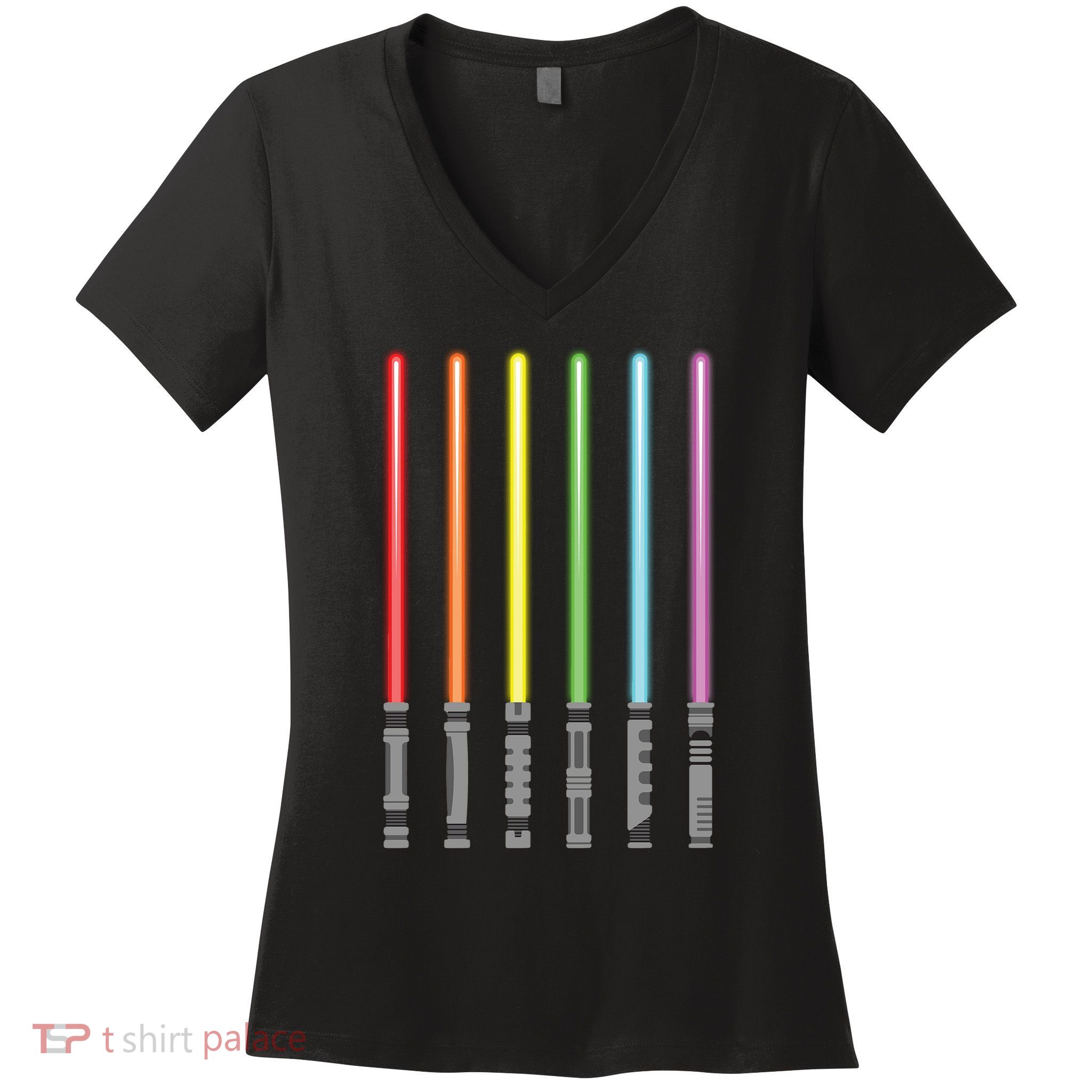 Light Sword Rainbow Color Women's V-Neck T-Shirt