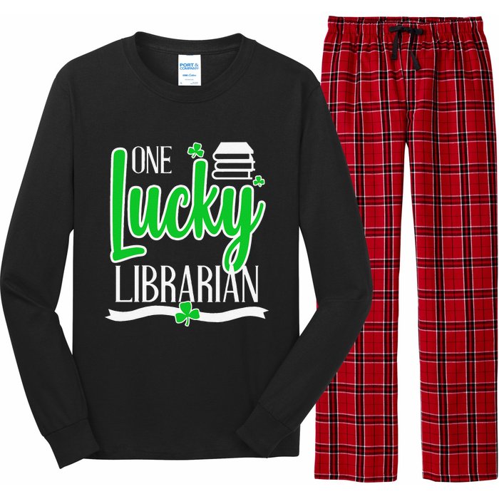 Lucky Librarian St Patricks Day Library Science Major Gift Long Sleeve Pajama Set