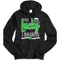 Lucky Librarian St Patricks Day Library Science Major Gift Tie Dye Hoodie