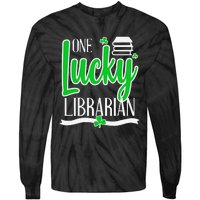 Lucky Librarian St Patricks Day Library Science Major Gift Tie-Dye Long Sleeve Shirt