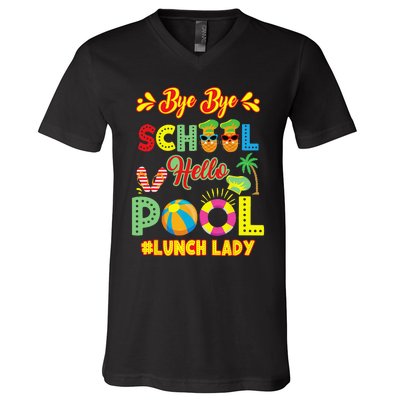 Lunch Lady Summer Break Lunch Lady Off Duty School Cafeteria V-Neck T-Shirt