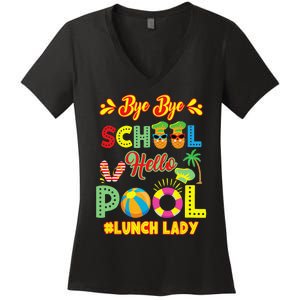 Lunch Lady Summer Break Lunch Lady Off Duty School Cafeteria Women's V-Neck T-Shirt