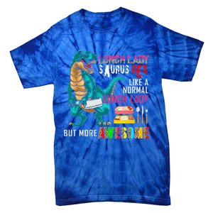 Lunch Lady Saurus Rex Only More Awesome Funny Lunch Lady Tie-Dye T-Shirt