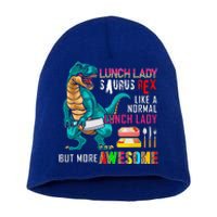 Lunch Lady Saurus Rex Only More Awesome Funny Lunch Lady Short Acrylic Beanie